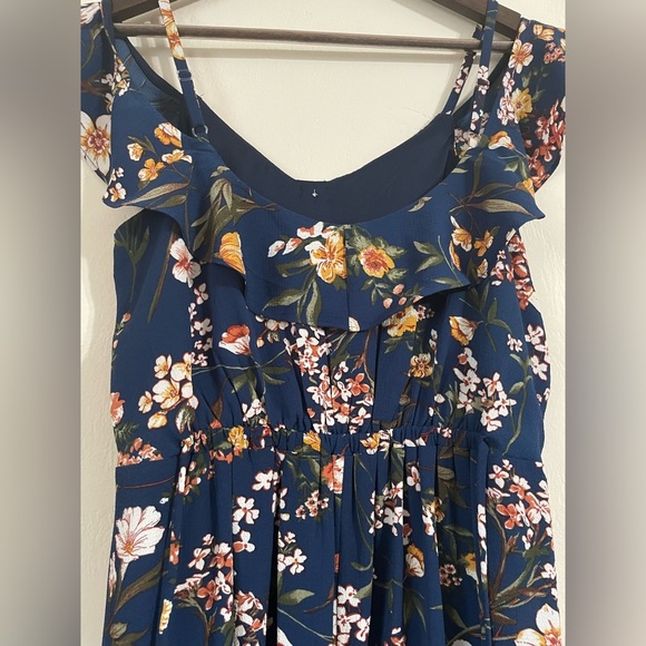 By & By High-Low Floral A-Line V-Neck Sun Dress with Drop Shoulder - Picture 4 of 4